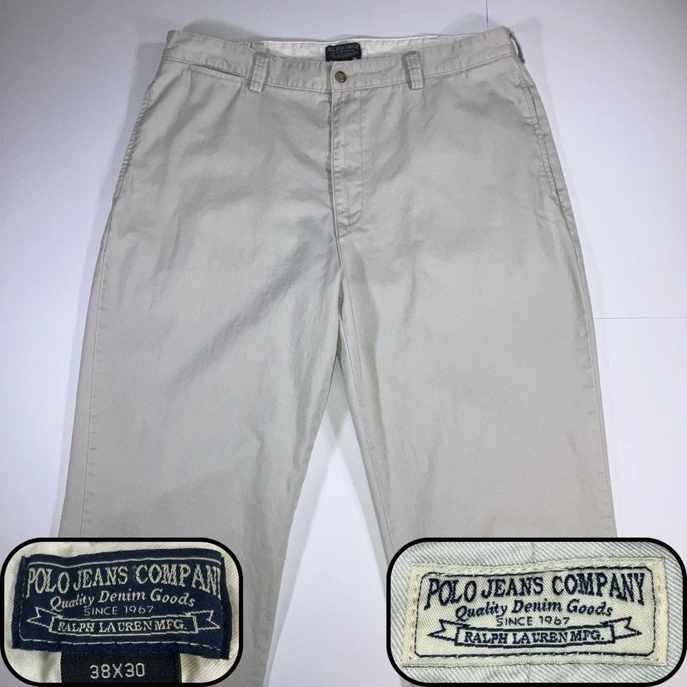 Vintage‎ Y2K Polo Jeans Co Ralph Lauren Pants Mens 38x30 Khaki Chino
